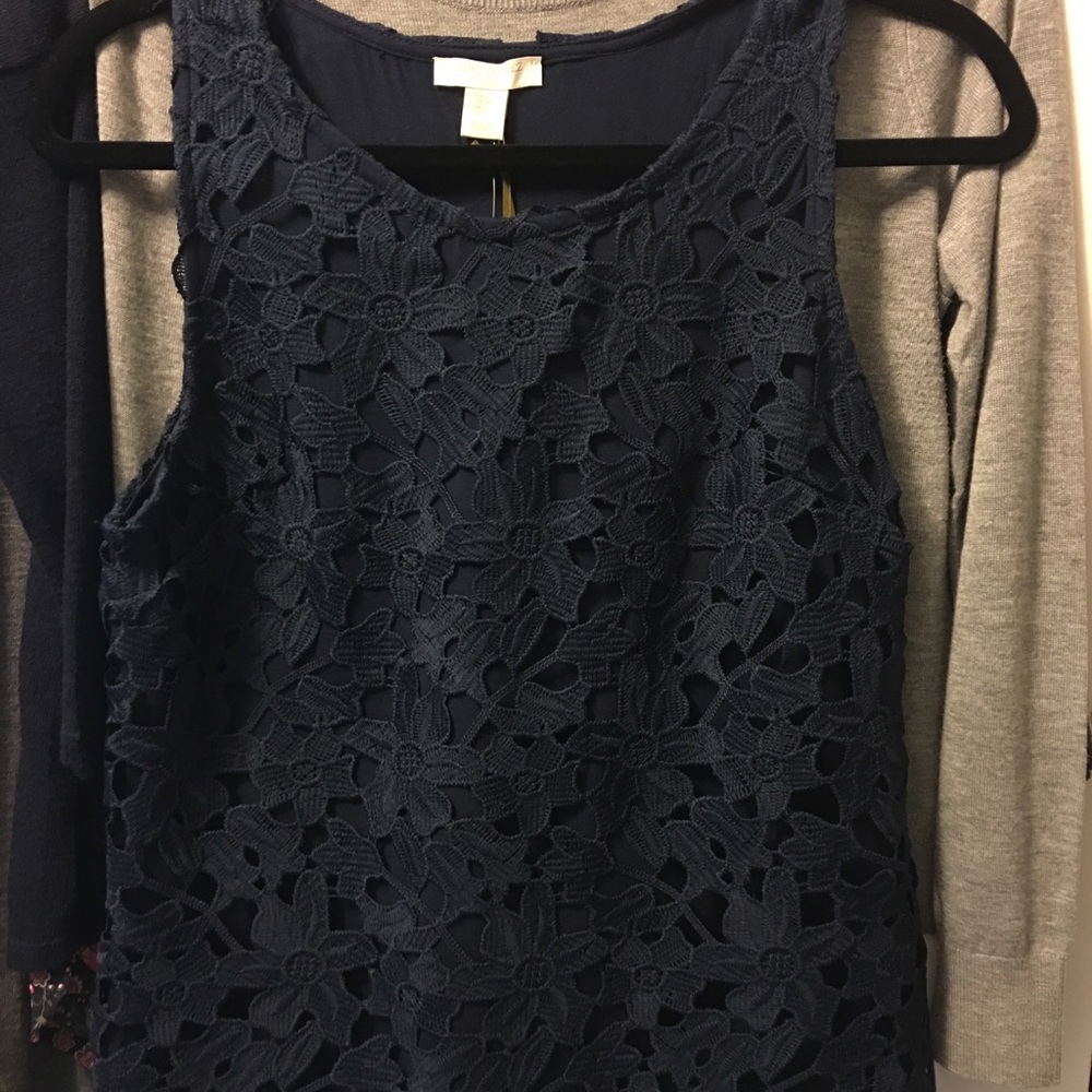 Saint Tropez navy blue floral top